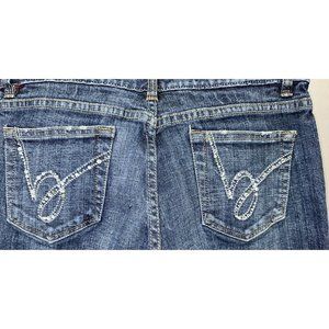 Bebe Jeans Womens 30 Blue Kayla Big RS Bootcut Flare Stretch Y2K